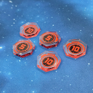 Set 5 tokens acrílicos “Daño 5/10” compatible “SW Unlimited”