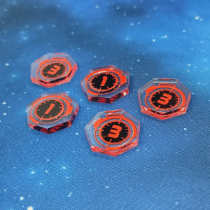 Set 5 tokens acrílicos “Daño 1/3” compatible “SW Unlimited”